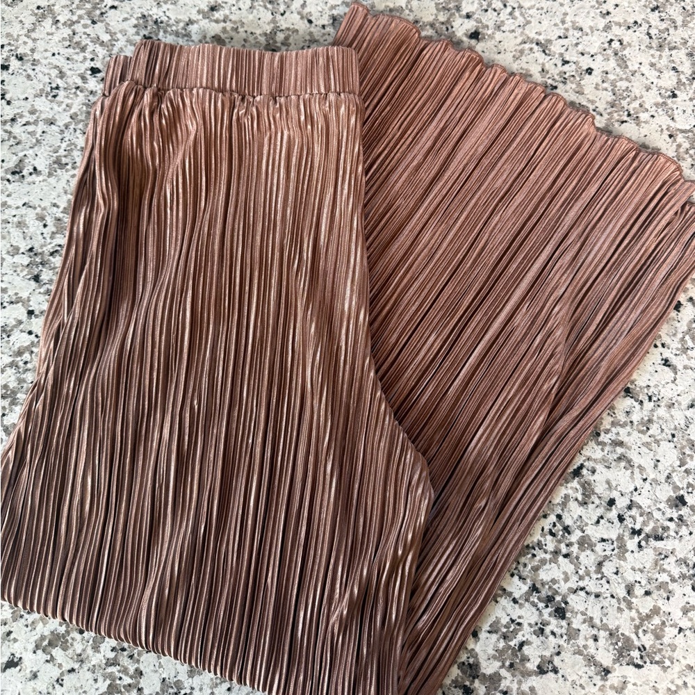 Wide leg wrinkle flowy pants